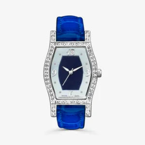 Home pietra ladies quartz mother of pearl dial watch with crystal bezel