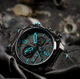 hawker hunter retrograde chronograph black & blue dial / leather hawker hunter retrograde chronograph black & blue dial / leather