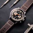 hawker hurricane carey dual time black / leather hawker hurricane carey dual time black / leather